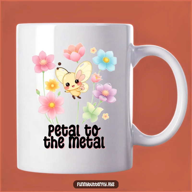 Funny Cheerful Butterfly Dancing Mug - Colorful Petal Fun Gift