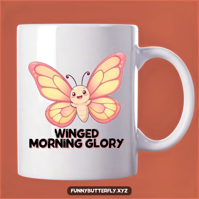 Funny Butterfly Spiral Mug: Whimsical Wings Soaring High, Great Gift