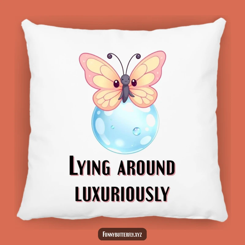 Funny Sparkling Kawaii Butterfly Pillow - Cozy Dewdrop Comfort Gift