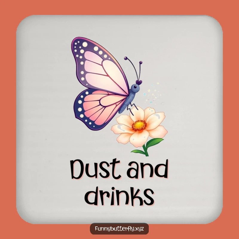 Funny Butterfly Coaster: Sparkle Dust Magical Surface Protector