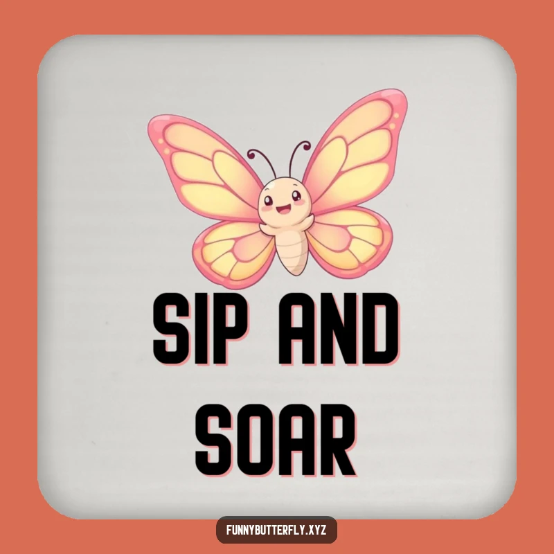 Funny Butterfly Coaster: Spiraling Wings Whimsical Surface Protector