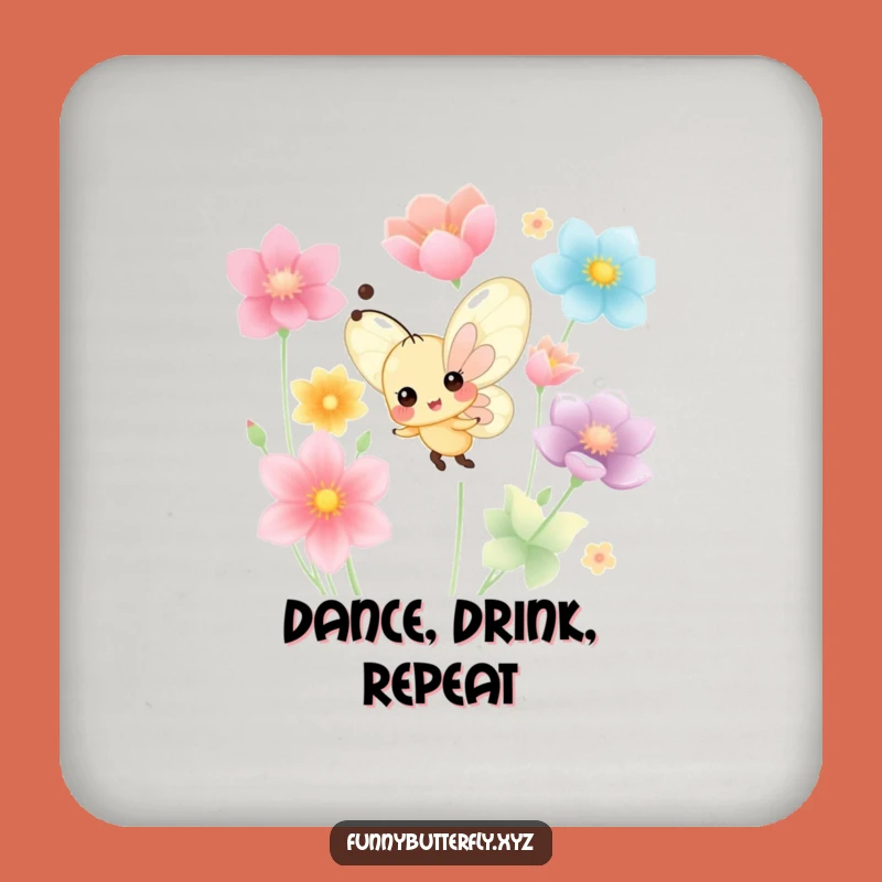 Funny Cheerful Butterfly Dancing Coaster - Colorful Petal Protection Gift