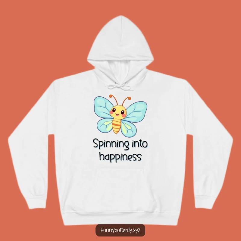 Cozy Funny Whimsical Butterfly Hoodie - Spinning Antennae Comfort Gift