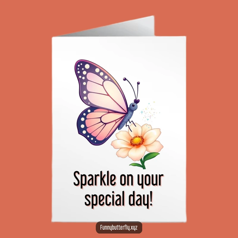 Magical Free Printable Birthday Card: Butterfly's Sparkle Gift