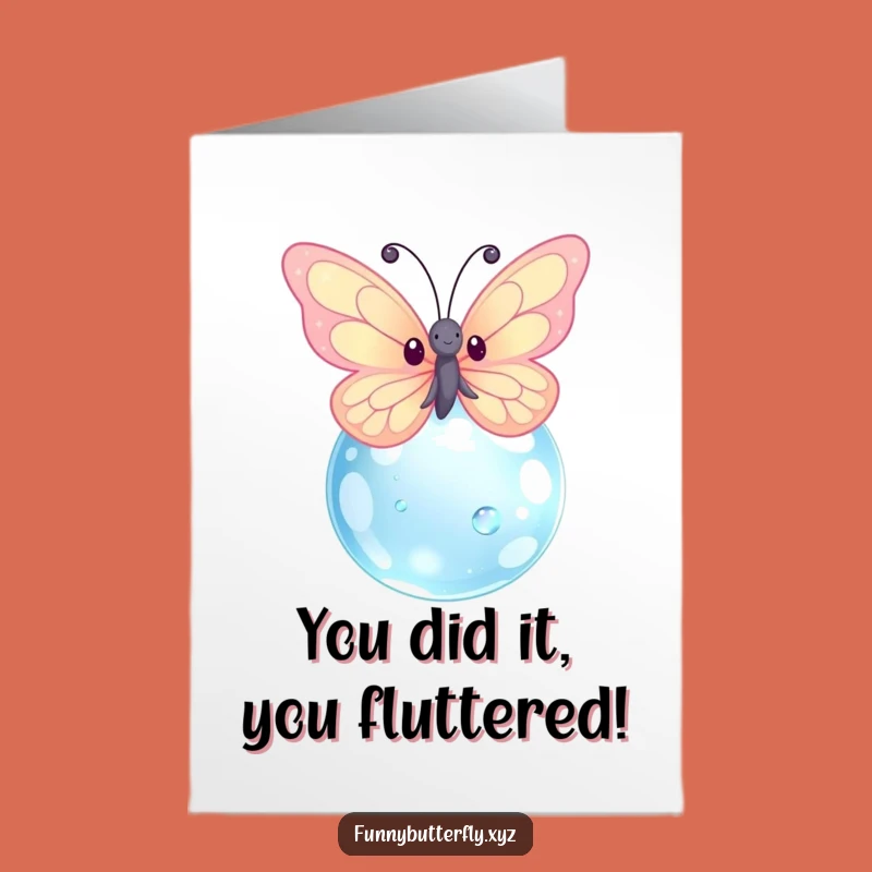 Free Printable Congrats Card: Kawaii Butterfly's Sparkling Wings, your downloadable celebration!