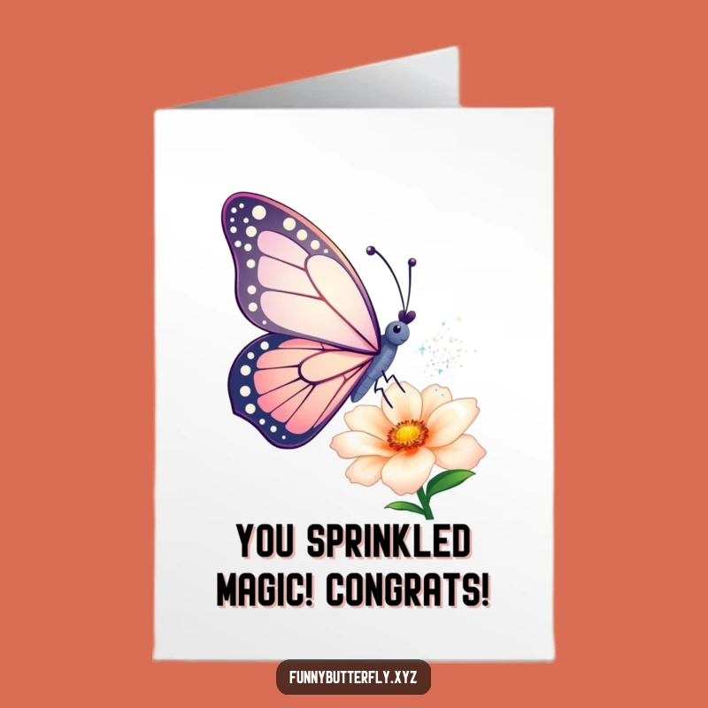 Free Printable Congrats Card: Butterfly's Magical Blessing