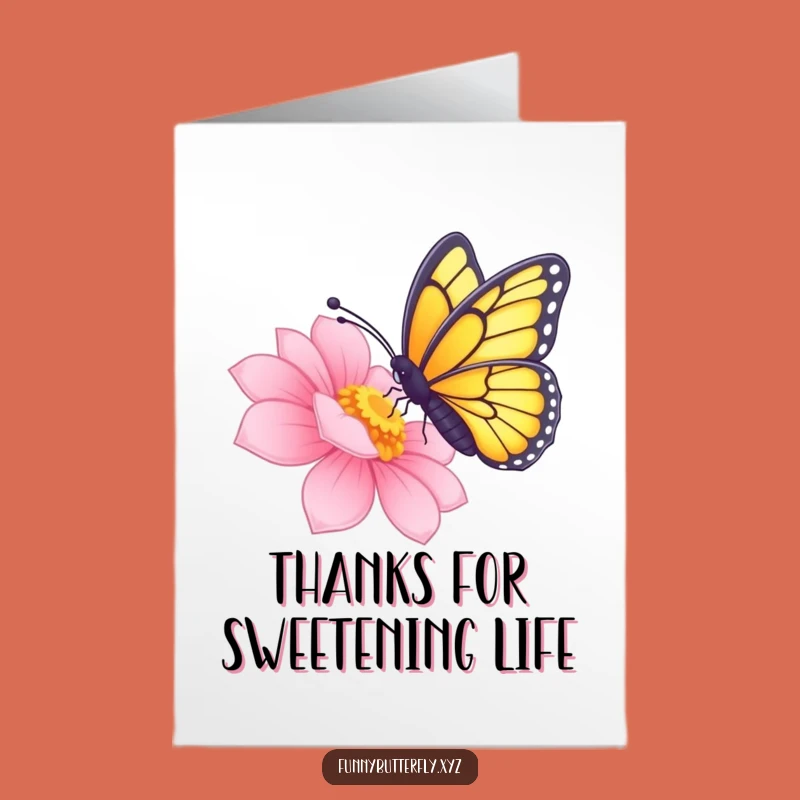 Free Printable Thank You Card: Butterfly Sips Nectar, a downloadable sweet thanks!
