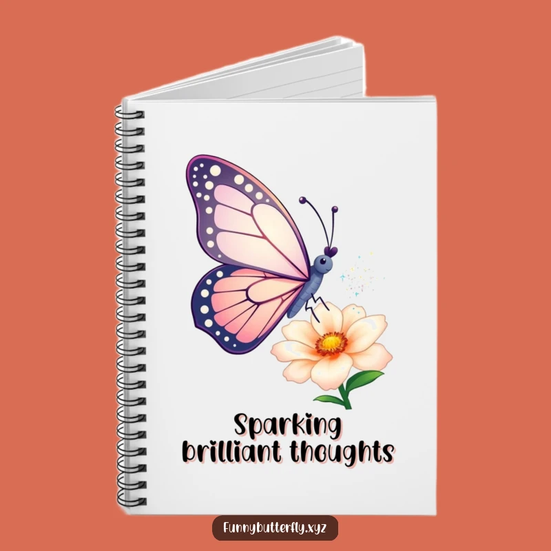 Funny Butterfly Notebook: Jot Down Ideas with Magical Sparkle
