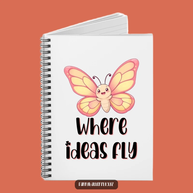 Funny Butterfly Notebook: Jot Down Ideas with Spiraling Butterfly