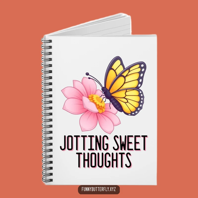 Funny Nectar Sipping Butterfly Notebook - Radiant Flower Journal Gift