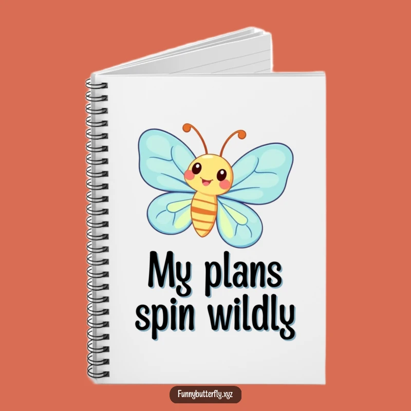 Funny Whimsical Butterfly Spinning Notebook - Antennae Journal Gift