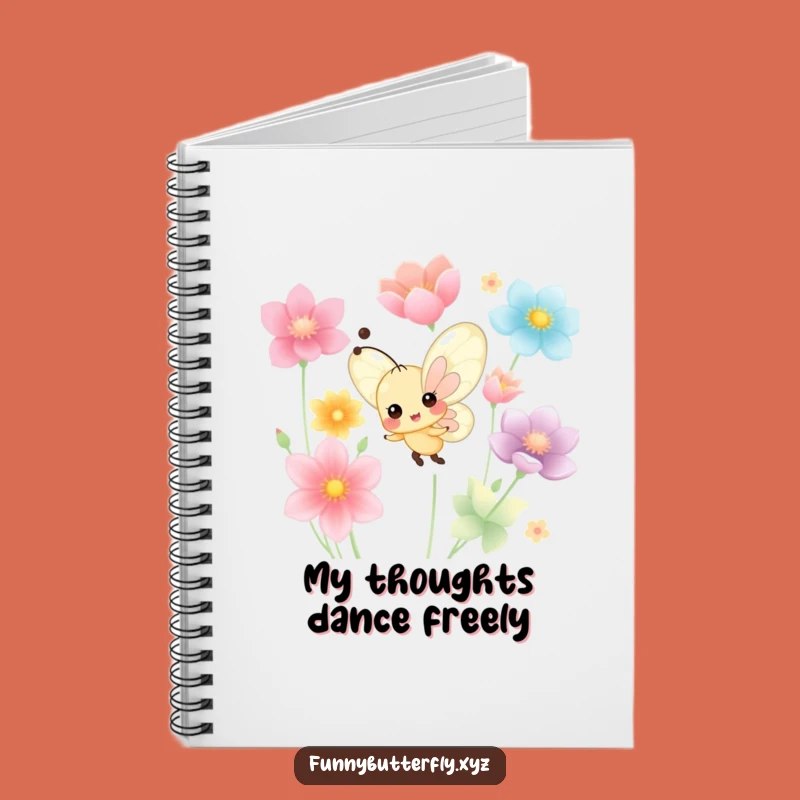 Funny Cheerful Butterfly Dancing Notebook - Colorful Petal Journal Gift