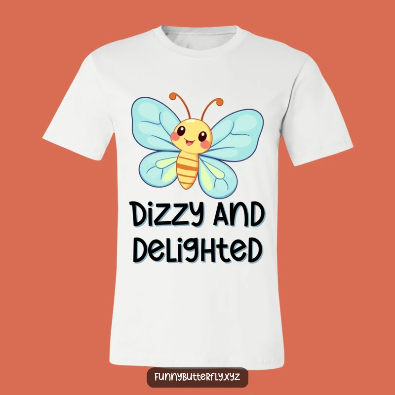 Funny Whimsical Butterfly Spinning T-Shirt - Exaggerated Antennae Design