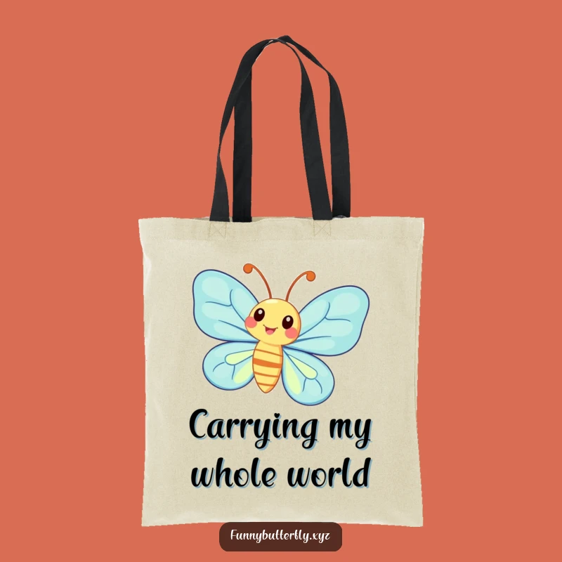 Funny Whimsical Butterfly Spinning Tote Bag - Antennae Carryall Gift