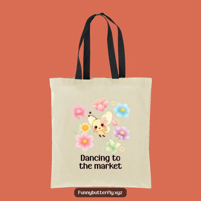 Funny Cheerful Butterfly Dancing Tote Bag - Colorful Petal Carryall Gift