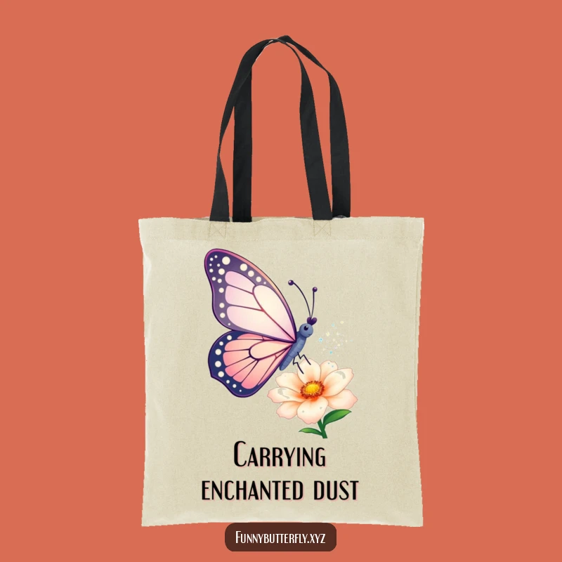 Funny Butterfly Tote Bag: Chic & Magical Sparkle Dust Carryall